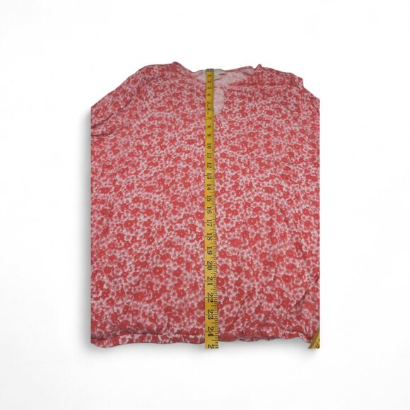 Michael Michael Kors Shirt Womens 1X Pink White Sheer Tunic Blouse Top Print - Picture 4 of 5